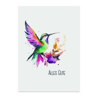 TEST 2 Postkarte "Alles Gute" - Motiv: Kolibri