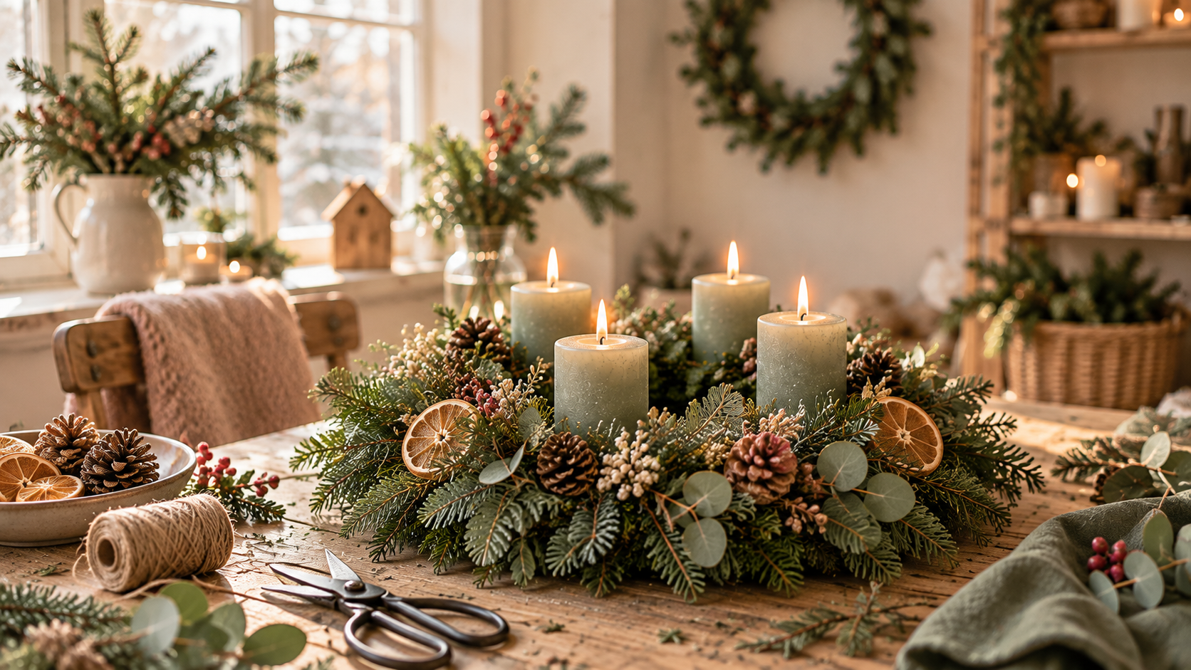 Workshop Adventskranz binden bei Zoe & Louis